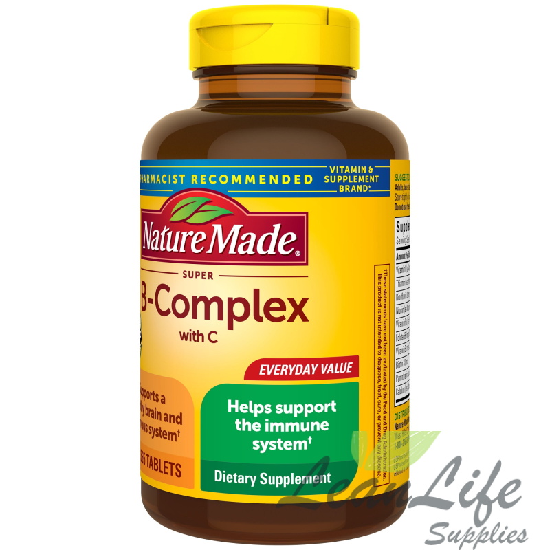 leanlifesupplies Nature Made Super B Complex with Vitamin C and Folic Acid Tablets, Dietary Supplement, 365 Count