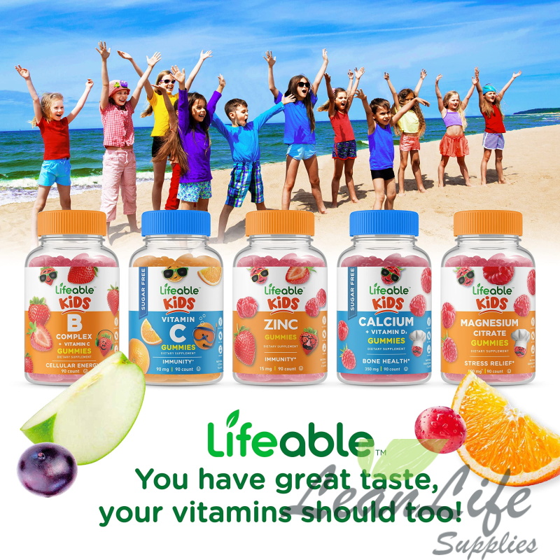 leanlifesupplies Lifeable Vitamin D for Kids - 1000 IU – 90 Gummies