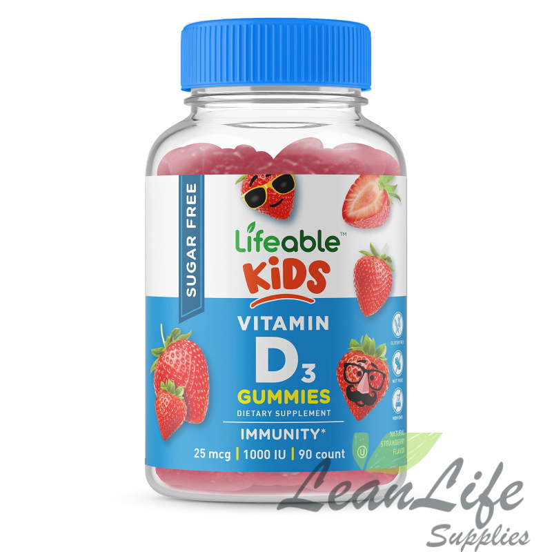 leanlifesupplies Lifeable Vitamin D for Kids - 1000 IU – 90 Gummies