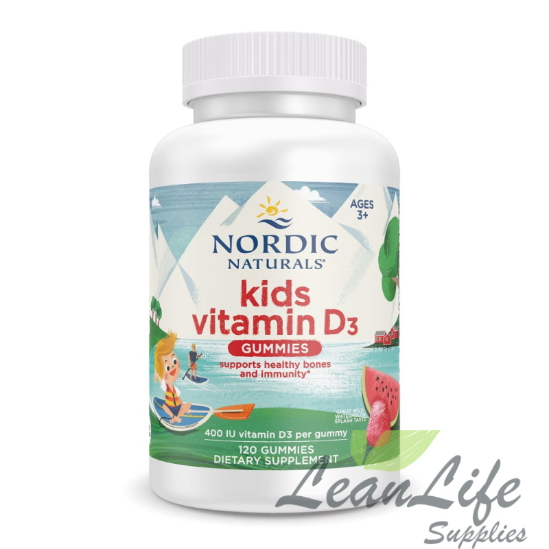 leanlifesupplies Nordic Naturals Vitamin D3 Gummies Kids, 400 IU, Vegetarian, Non-GMO 120 Ct