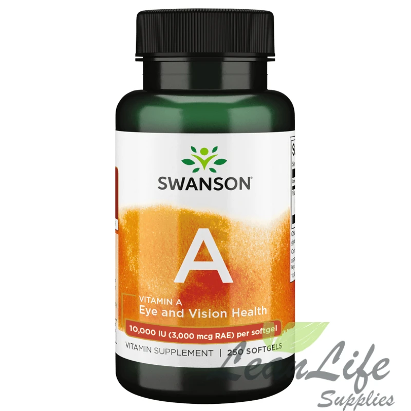 leanlifesupplies Swanson Vitamin A Supplement, Helps Support Healthy Eyes, Skin, Hair & Immune System, 250 Softgels