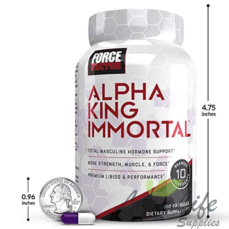 leanlifesupplies Force Factor Alpha King Immortal Total Masculine Hormone Support, Boost Testosterone and Reduce Estrogen, Improve Strength, Muscle, and Force, Enhance Performance, 180 Capsules